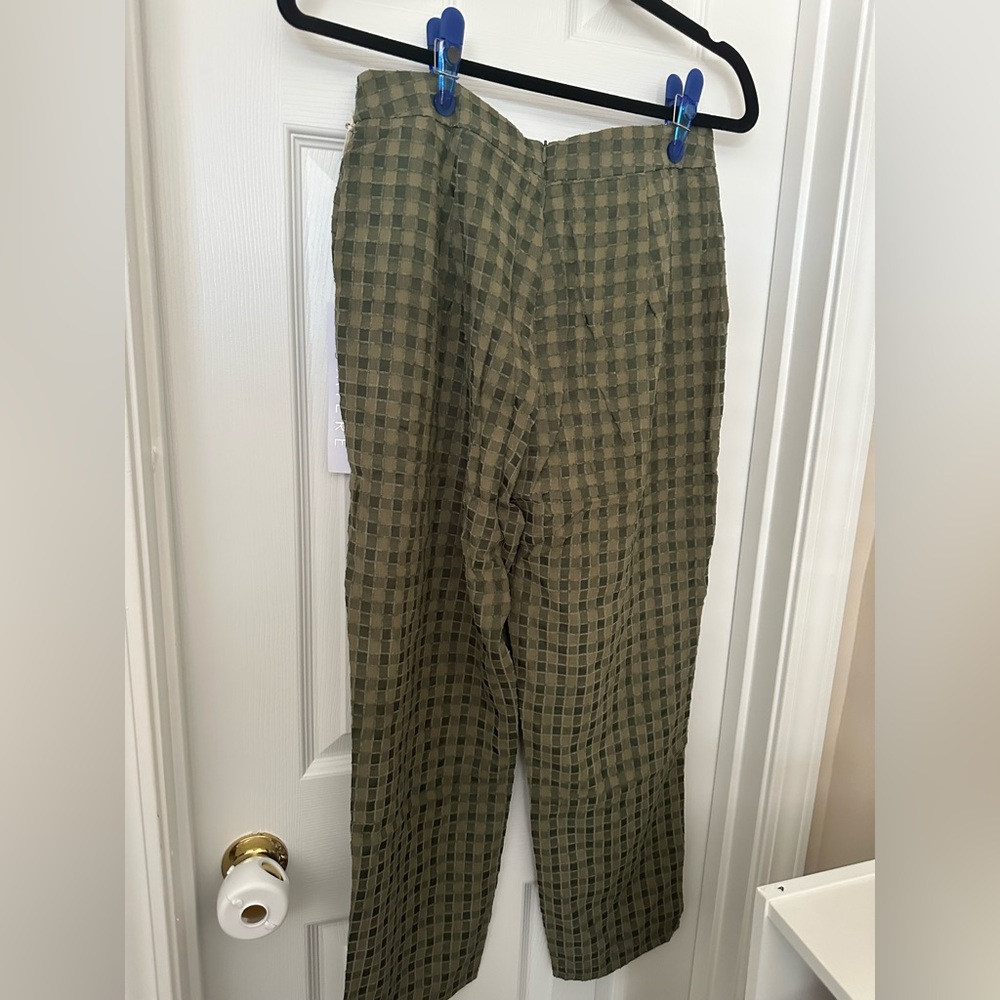 Lumiere Green Plaid Ankle Pants